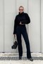 Black High Waist Grassy Lycra Comfortable Knitted Women's Trousers - 3