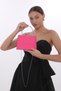 Fuchsia Color Satin Evening Dress Portfolio Clutch Women's Bag New Season