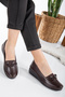 Women's Brown Orthopedic Sole Flexible Bow Mother Shoes