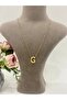 Bubble Curved Gold Letter Necklace (G Letter) - 2