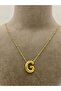 Bubble Curved Gold Letter Necklace (G Letter)