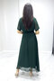 Short Sleeve Lined Plus Size Chiffon Dress Black, Burgundy, Khaki, White, Green, Flower Pot, Red, Purple - 4