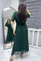 Short Sleeve Lined Plus Size Chiffon Dress Black, Burgundy, Khaki, White, Green, Flower Pot, Red, Purple - 3