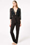 Women's Lace Robe Without Underwire, Unpadded, Collar Detailed Bra and Pants Pajama 3-Piece Set - 2
