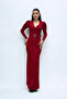 Double Breasted Collar Belt Detailed Dress - Red - 3