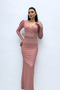 Double Breasted Collar Belt Detailed Dress - Powder - 2