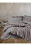 Ribbed Double Duvet Cover Set Barisan Gray