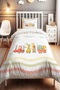 Musical Safari Train Patterned Single Baby Kids Bedding Set