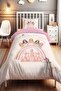 Pink Castle Princesses Patterned Single Baby Kids Bedding Set