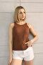 Round Neck Strap Geometric Shaped Elastic Summer Women's Knitwear Undershirt - 4