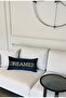 Dreamer Patterned Dark Blue Velvet Throw Pillow Cover (30 cm x 60 cm) - 2