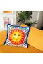 Sun Patterned Velvet Throw Pillow Cover (50 Cm X 50 Cm) - 3