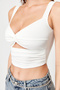 Beyaz Crop Pencere/Cut Out Detaylı Örme Bluz TPRSS24BZ00029 - 13