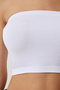Women's White Strapless Ribbed Knitted Bustier UB00231 - 7