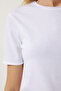 Women's White Mink Crew Neck 2 Pack Basic Knitted T-Shirt UB00238 - 3