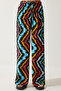 Women's Black Blue Patterned Flowing Viscose Palazzo Trousers EN00606 - 4