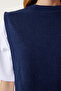 Women's Navy Blue Knitted T-Shirt DP00201 - 4