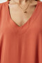 Women's Orange V-Neck Summer Flowing Viscose Dress EN00612 - 6
