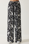 Women's Black Patterned Flowing Viscose Palazzo Trousers EN00606 - 3