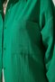 Women's Green Pocketed Oversized Muslin Shirt MX00150 - 5