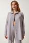 Women's Gray Comfortable Knitted Shirt Trousers Set KH00090 - 7