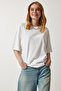 Women's Off-White Premium Crew Neck Oversize Knitted T-Shirt AH00160 - 5