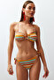 Geometrik Desenli Aksesuarlı Straplez Kaplı Regular Normal Bel Bikini Takımı TBESS24BT00094 - 7