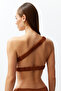 Brown One Shoulder Gathered Bikini Top TBESS24BU00134 - 7