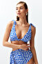 Etnik Desenli Düğümlü Üçgen Kaplı Bikini Üstü TBESS24BU00155 - 2