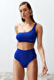 Saks Tek Omuz Kaplı Hipster Yüksek Bel Regular Basic Bikini Takımı TBESS24BT00126 - 5
