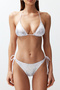 Yılan Desenli Üçgen Kaplı Brazilian Düşük Bel Bikini Takımı TBESS24BT00076 - 4
