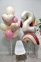 Retro Rainbow Boho Bohemian Pink Balloon Set with Heart Age Option Balloon Set - 2
