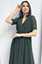 Short Sleeve Lined Plus Size Chiffon Dress Black, Burgundy, Khaki, White, Green, Flower Pot, Red, Purple - 3