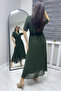 Short Sleeve Lined Plus Size Chiffon Dress Black, Burgundy, Khaki, White, Green, Flower Pot, Red, Purple - 2