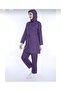 4 Piece Full Coverage Water Repellent Quick Drying Adjustable Zipper Hijab Swimsuit - 5