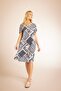 Patterned V-Neck Midi Dress - Short Sleeve Z8269az23sm - 2