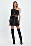 Double Zipper Detail Suede Skirt - 5