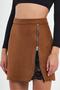 Lace Detail Suede Skirt - 4