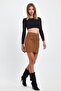 Pocket Detail Suede Skirt - 7