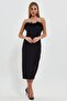 Finike Fabric Straples Otrikli Collar Midi Dress - 3