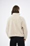 Women's Zippered Short Plush Coat - 7