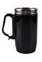 Double Layer Rubber Base 250ml Shiny Black Handle Stainless Steel Thermos Cup Mug Coffee