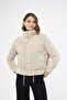 Women's Zippered Short Plush Coat - 5