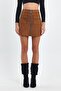 Pocket Detail Suede Skirt