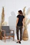 Women's Short Sleeve Black Pajamas Set C7T8N551 - 4
