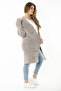 Women's Large Size Lilac Thick Knitwear Cardigan 65N37170 - 5