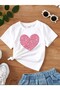STYLE-X PINK HEART PRINTED CYCLING NECK 100% COTTON TSHIRT