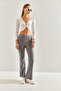 Women's Anthracite Green Palazzo Trousers 60111014 - 3