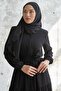 تنورة مجمعة بحزام - أسود - 3