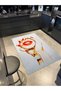 Beige Red Themed Hand and Lip Patterned Creative Modern Decorative Carpet 3650 - 3